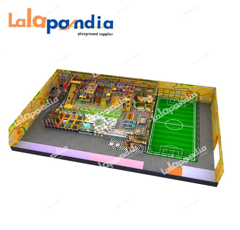 Indoor entertainment center with football field